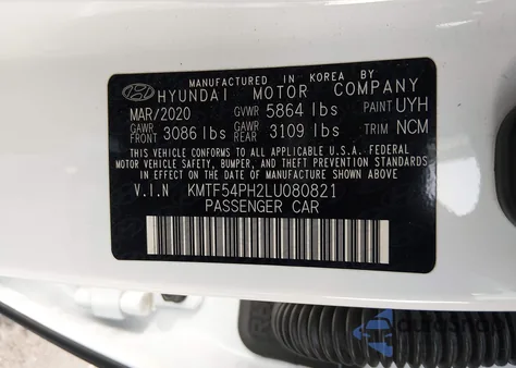 2020 Genesis G90 5.0 Ultimate Awd z USA, uszkodzony, nr VIN KMTF54PH2LU080821